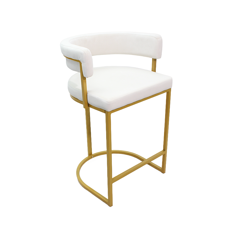 WILDER Taburete de bar de tela premium con reposabrazos y reposapiés, diseño moderno